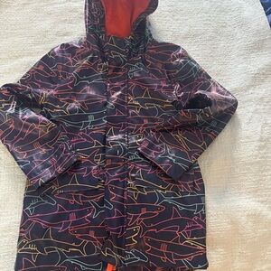 Cat & Jack Kids Shark Print Raincoat - Black and Multicolor